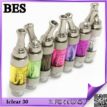 Top Selling Ecig Colorful Atomizer Iclear 30 Pyrex Glass Tank